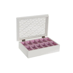 Horlogedoos DKD Home Decor Wit Licht Roze Kristal Hout MDF 29 x 20 x 9 cm (12 Stuks)