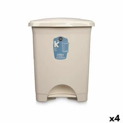 Pedaalemmer Beige Plastic 30 L (4 Stuks)