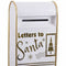 Kerstversiering Wit Gouden Metaal Brievenbus 34,5 x 21,5 x 61,5 cm