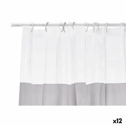 Douchegordijn Transparant 180 x 180 cm Grijs Plastic PEVA (12 Stuks)