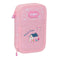 Dubbele etui Glow Lab Sweet home Roze 12.5 x 19.5 x 4 cm (28 Onderdelen)