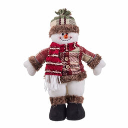 Kerstversiering Multicolour Metaal Weefsel Sneeuwpop 33 cm