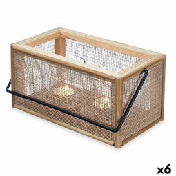 Kaarsenplateau Bruin Metaal Hout MDF 25 x 23 x 14 cm (6 Stuks)