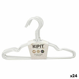 Kleerhangerset Kinderen 30 x 18 x 1 cm Wit Metaal Siliconen (24 Stuks)