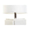 Bureaulamp DKD Home Decor Wit Polyester Metaal Marmer 220 V Gouden 50 W (20 x 20 x 34 cm)