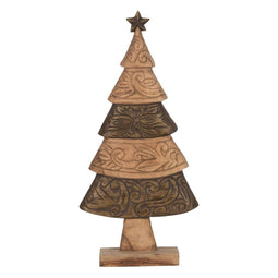 Kerstversiering Bruin Mangohout Kerstboom 32 x 9 x 65,5 cm