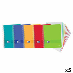 Set notitieboekjes Oxford Multicolour A4 (5 Stuks)