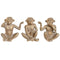Decoratieve figuren Home ESPRIT Gouden Aap Tropisch 14 x 10 x 14 cm (3 Stuks)