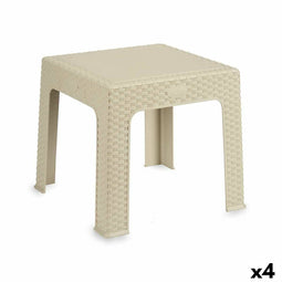 Kindertafel Rattan Crème Plastic 47 x 42,5 x 47 cm (4 Stuks)