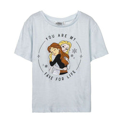 T-Shirt met Korte Mouwen voor kinderen Frozen Licht Blauw Maat 5 Jaar