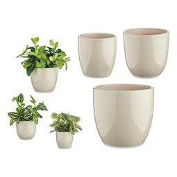 Pottenset Grijs Klei (3 Onderdelen) (22,5 x 18,5 x 22,5 cm)