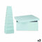Set van opstapelbare opbergboxen Groen Karton (2 Stuks)