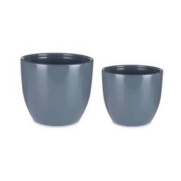 Pottenset 2 Onderdelen Ø 22 cm Ø 28 cm Antraciet Klei
