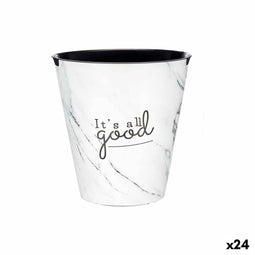 Afvalemmer Wit Marmer 10 L (24 Stuks)