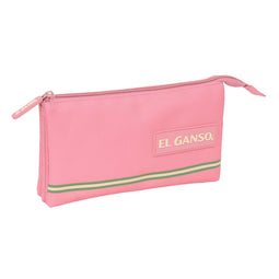 Pennenetui met 3 vakken El Ganso Marsala Roze 22 x 12 x 3 cm