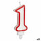 Kaars Verjaardag Cijfer 1 Rood Wit (12 Stuks)