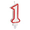 Kaars Verjaardag Cijfer 1 Rood Wit (12 Stuks)