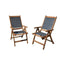 Tuinstoel Acacia Textiel Grijs (2 Stuks) (59 x 45,5 x 75,5 cm)