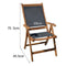 Tuinstoel Acacia Textiel Grijs (2 Stuks) (59 x 45,5 x 75,5 cm)