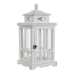 Lykta DKD Home Decor Wit Kristal Pijnboom (22.5 x 22.5 x 47 cm)