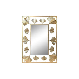 Wandspiegel DKD Home Decor Gouden Metaal Blad van een plant (71 x 1 x 97 cm)