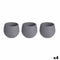 Pottenset Antraciet Plastic 16,5 x 16,5 x 14,5 cm (4 Stuks)