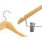 Kleerhangerset Klemmen Bruin Zilverkleurig Hout Metaal 44,5 x 1,5 x 24,5 cm (24 Stuks)
