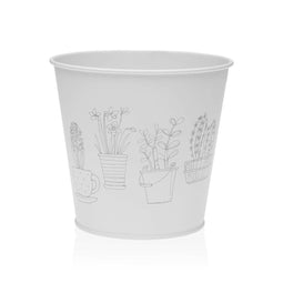 Bloempot Versa Zink Wit Metaal (14,5 cm)