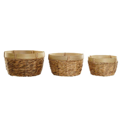Basket spelset DKD Home Decor Bamboe Tropisch Russen (40 x 40 x 23 cm) (3 Onderdelen)
