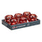 Kaarshouder Microbolletjes Oranje Kristal 8,4 x 9 x 8,4 cm (12 Stuks)