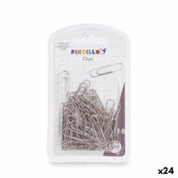 Clip Zilverkleurig Medium Metaal (24 Stuks)
