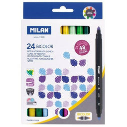 Set Viltstiften Milan Tweekleurig 24 Onderdelen Multicolour