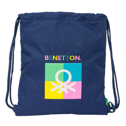 Rugtas met Koordjes Benetton Cool Marineblauw 35 x 40 x 1 cm