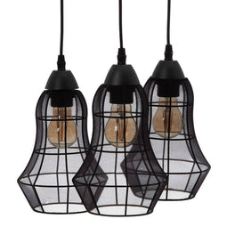 Plafondlamp 40 x 40 x 140 cm Synthetisch materiaal Zwart Metaal