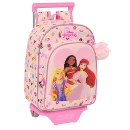 Schoolrugzak met Wielen Disney Princess Summer adventures Roze 26 x 34 x 11 cm