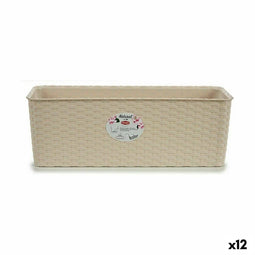 Plantenbak Stefanplast Beige Plastic 17,5 x 16 x 48,5 cm (12 Stuks)