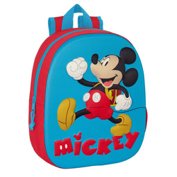 Schoolrugzak Mickey Mouse Clubhouse 3D 27 x 33 x 10 cm Rood Blauw