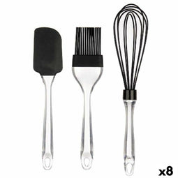 Set Keukengerei Zoetwaren Zwart Transparant Siliconen Plastic (8 Stuks)