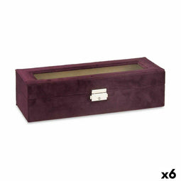 Watch Box Metaal Fluweel (30,5 x 8,5 x 11,5 cm) (6 Stuks)