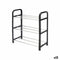 Schoenenrek 3 Planken Zwart Zilverkleurig 40 x 19 x 14 cm (12 Stuks)