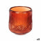 Kaarshouder Strepen Oranje Kristal 9 x 9,5 x 9 cm (12 Stuks)