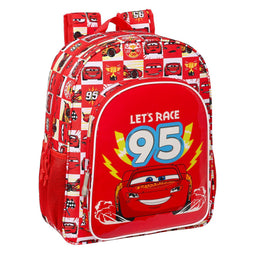 Schoolrugzak Cars Let's race Rood Wit (32 x 38 x 12 cm)