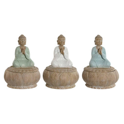 Decoratieve figuren Home ESPRIT Wit Groen Turkoois Orientaals 11 x 11 x 15 cm (3 Stuks)