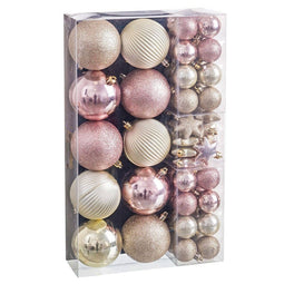 Kerstballen Roze (58 Stuks)