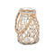Kaarshouder Tin Transparant Natuurlijk Glas Touw 14 x 21 cm (6 Stuks)