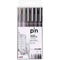 Permanente markeerstift Uni-Ball PIN-200(S) Zwart Grijs 6 Onderdelen