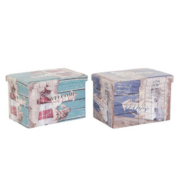 Multi-functionele Kist DKD Home Decor 59 x 40 x 40 cm Polyurethaan Multicolour Karton Mediterrane...