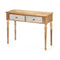 Zijtafel met 2 lades Wit Bruin Mangohout 98 x 77 x 42 cm Strepen
