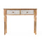 Zijtafel met 2 lades Wit Bruin Mangohout 98 x 77 x 42 cm Strepen