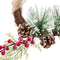 Kerstkroon Wit Rood Groen Natuurlijk Rotan Plastic Ananas 25 x 25 cm